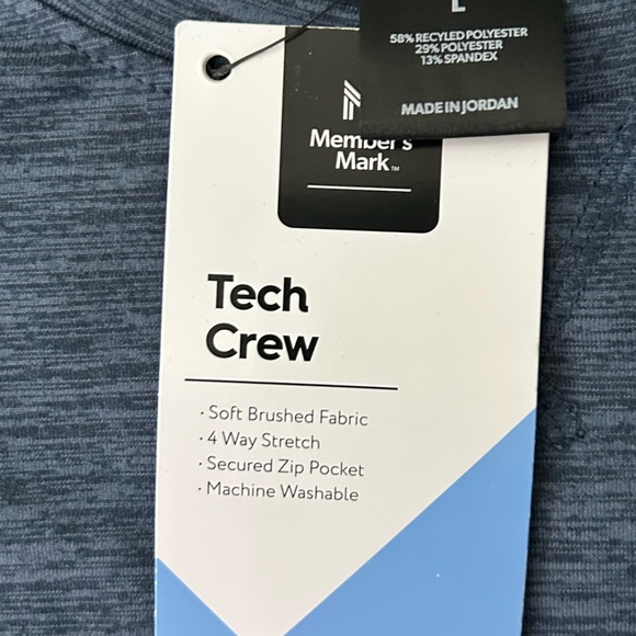 Men's Navy Long Sleeve Tee - Picture 3 of 5